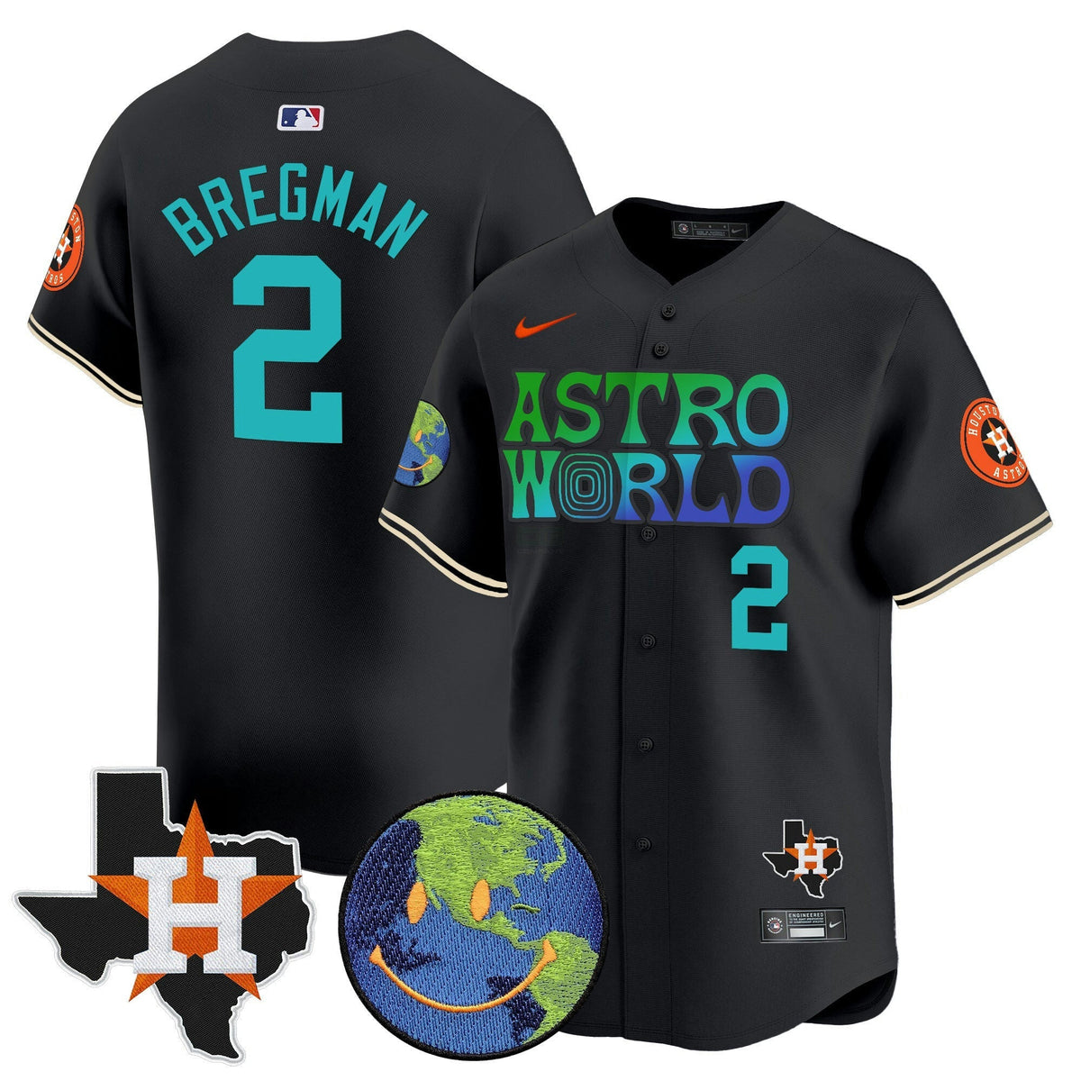MLB Men’s Houston Cactus Jack Astro World Vapor Premier Limited Jersey
