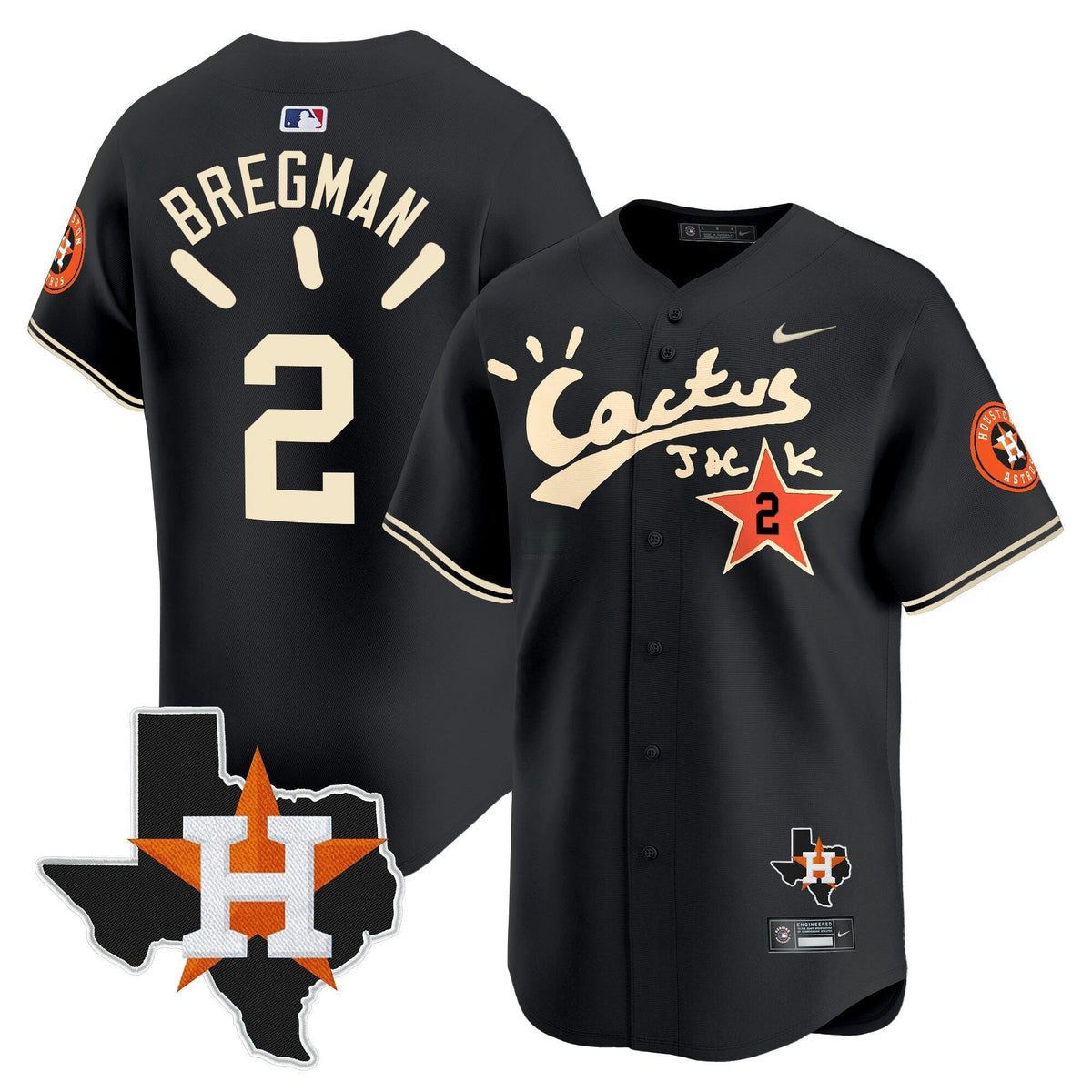 MLB Men’s Houston Cactus Jack Patch Vapor Premier Limited Jersey V10 – Stitched