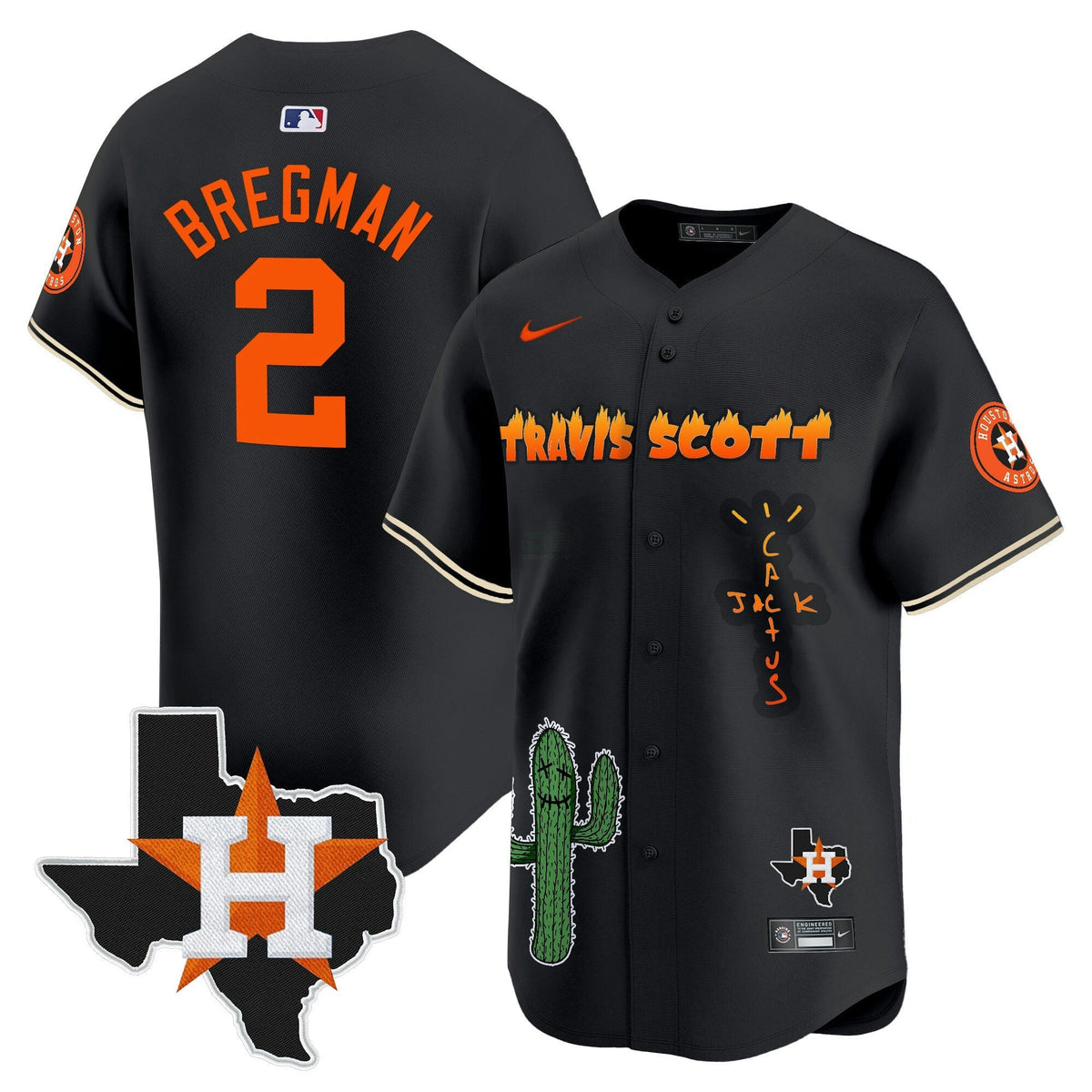 MLB Men’s Houston Cactus Jack Patch Vapor Premier Limited Jersey V9 – Stitched