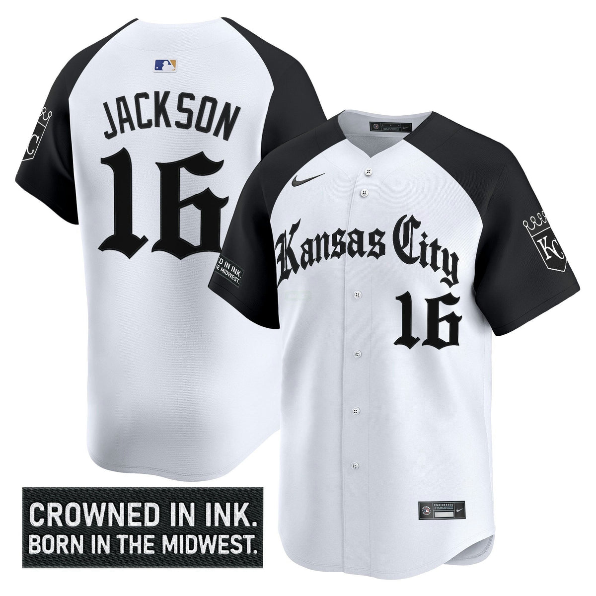 MLB Men’s Kansas City ‘Gothic Crown Edition’ Vapor Premier Limited Jersey