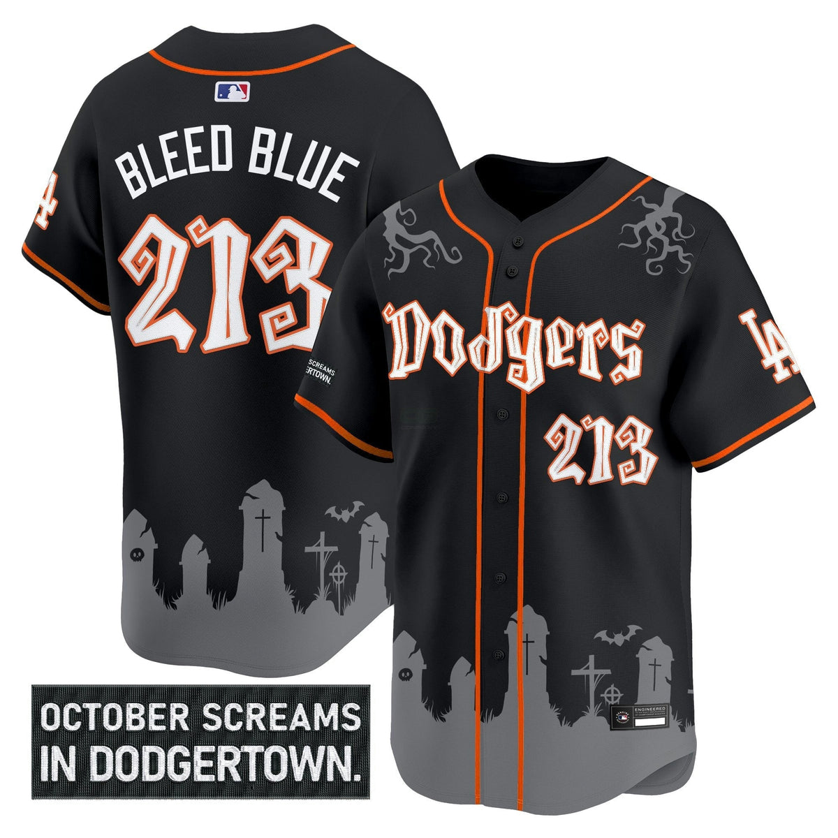 MLB Men’s Los Angeles ‘Halloween Edition’ Premier Limited Jersey – Stitched