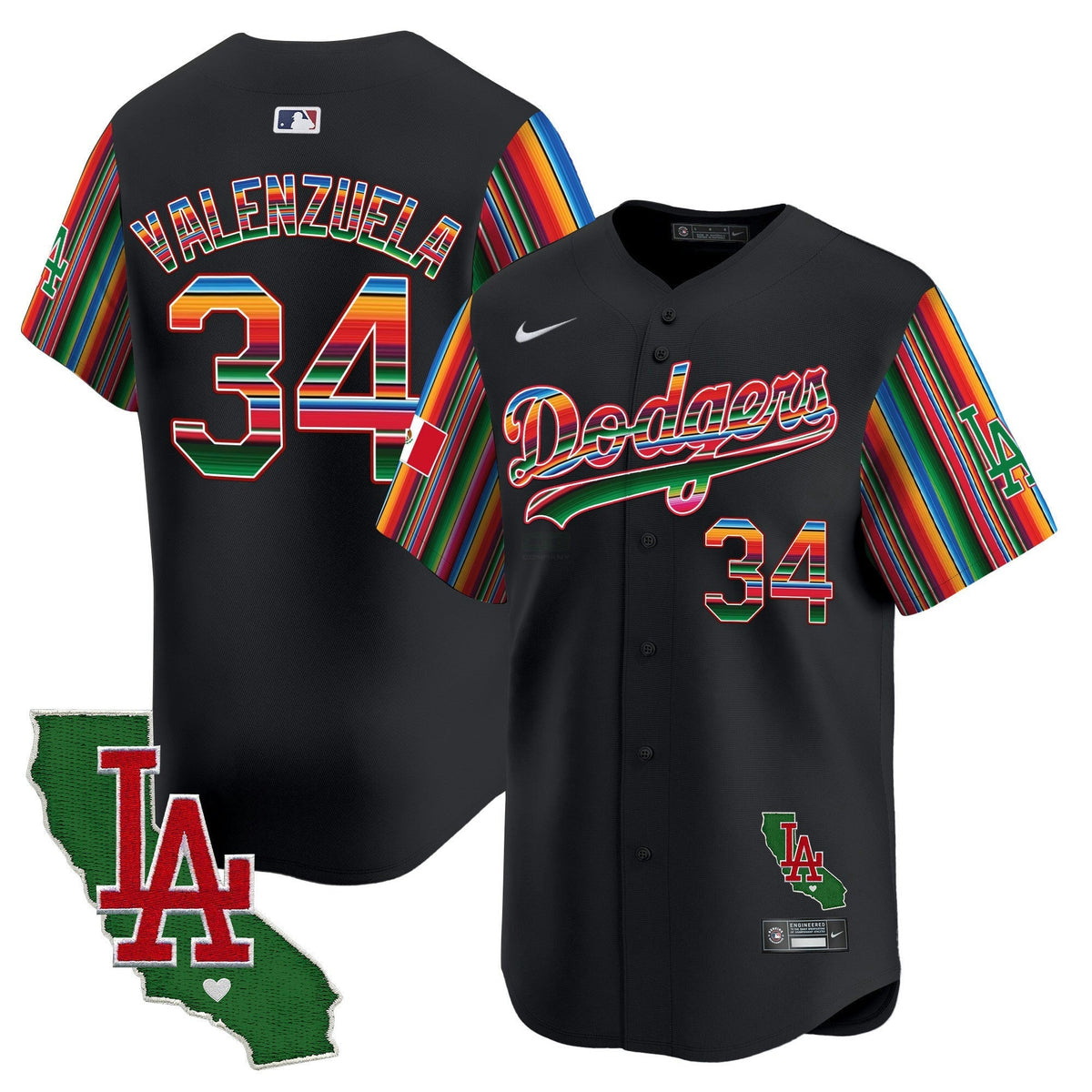 MLB Los Angeles Dodgers Men’s Mexico California Patch Vapor Premier Limited Jersey V5