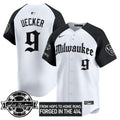 MLB Men’s Milwaukee Bob Uecker Patch Vapor Premier Limited Jersey – Gothic Edition