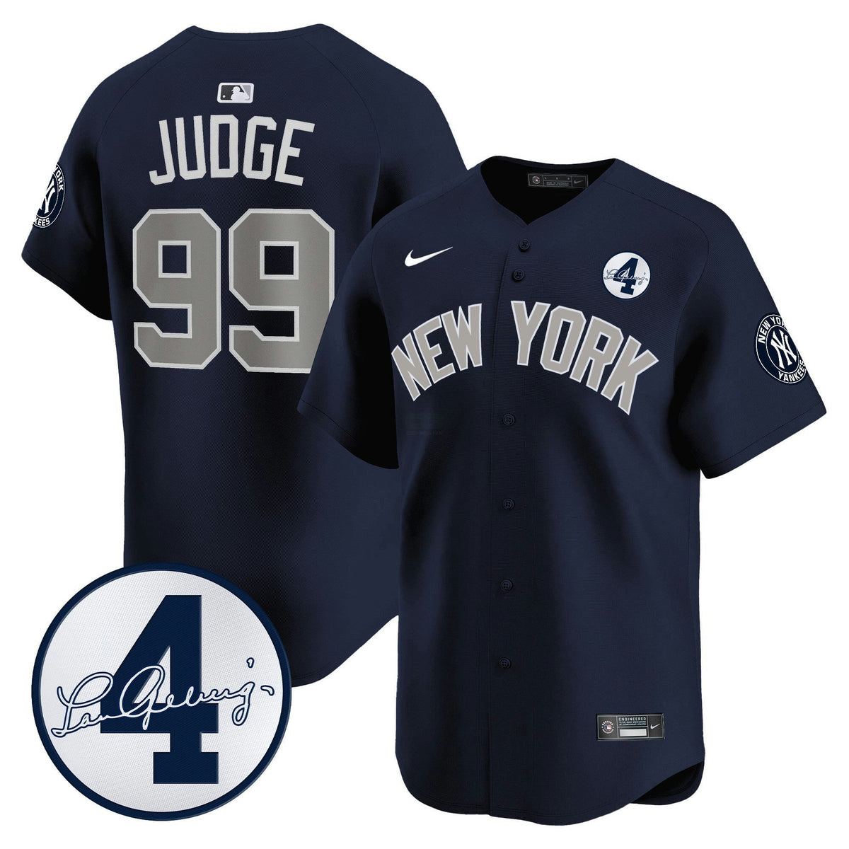 MLB Men’s New York Lou Gehrig Patch Vapor Premier Limited Jersey