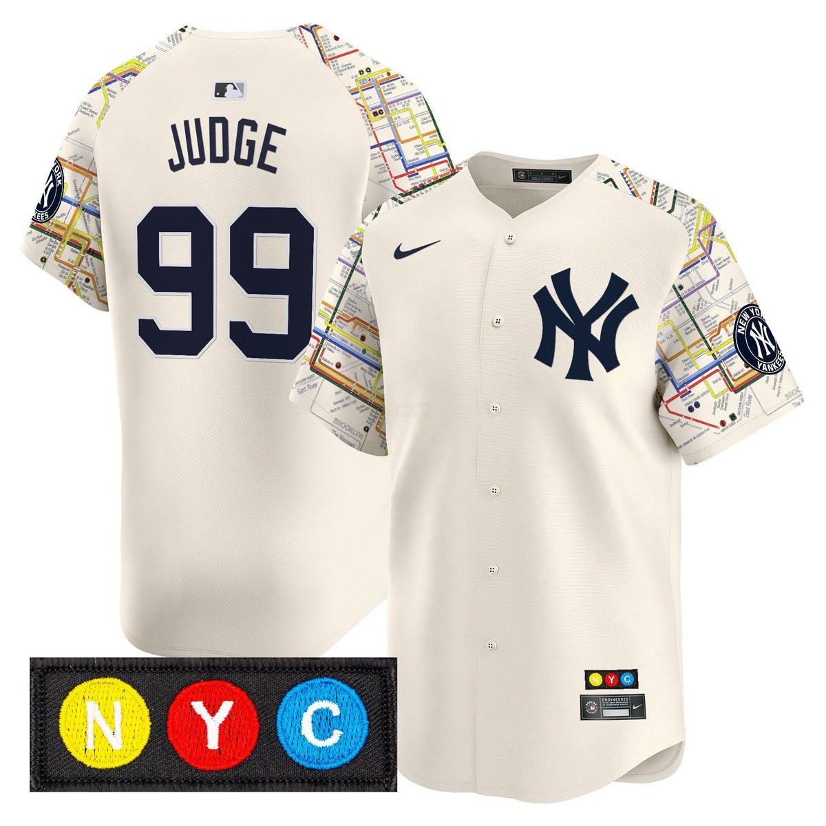 MLB New York Yankees Men’s New York Subway Style Vapor Premier Limited Jersey – Stitched