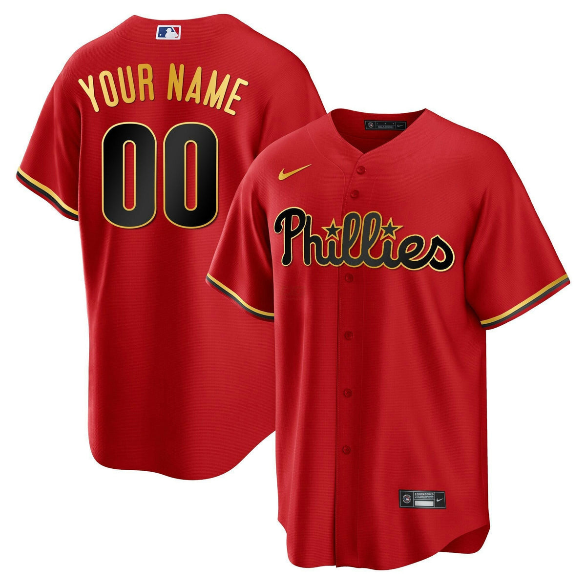 MLB Men’s Philadelphia Gold Trim Jersey - Custom