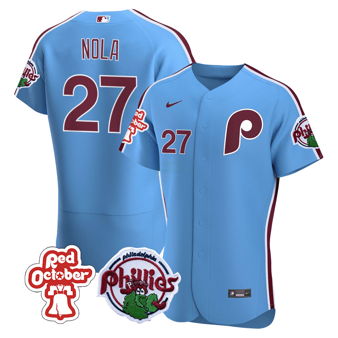 MLB Men’s Philadelphia Red October Patch Flex Base Jersey