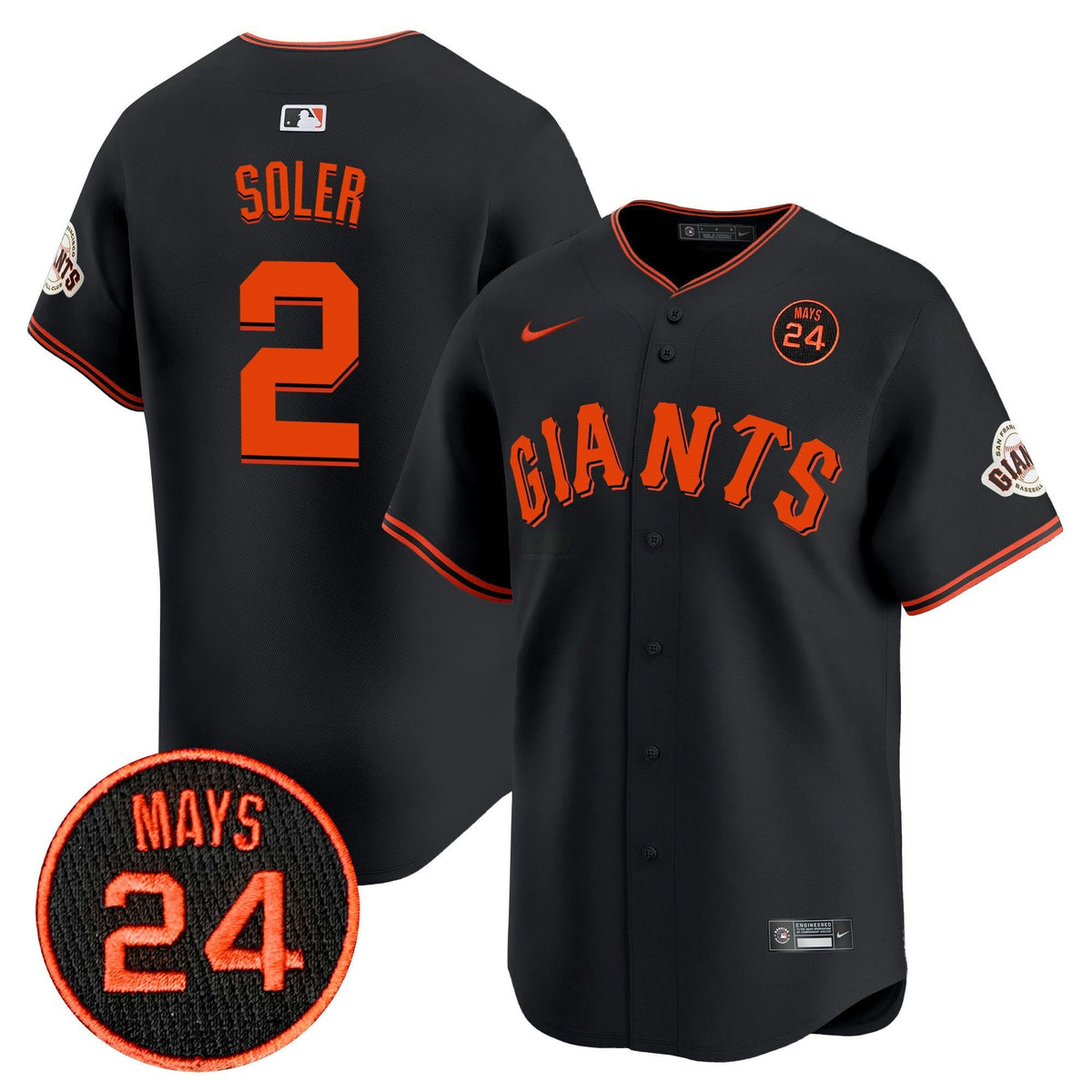 MLB Men’s San Francisco 2024 Willie Mays Patch Vapor Premier Limited Jersey V3