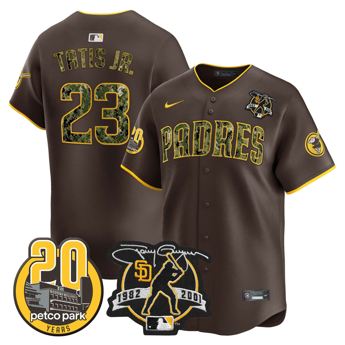 MLB Men’s Tony Gwynn & Petco Park 20th Patch USMC Vapor Premier Limited Jersey V2
