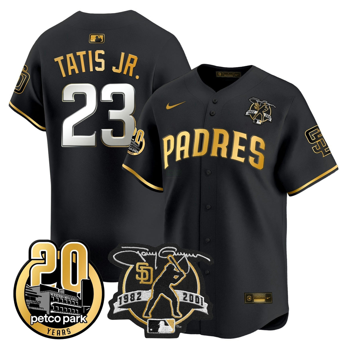 MLB Men’s Tony Gwynn & Petco Park 20th Patch Vapor Premier Limited Jersey