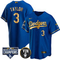 MLB Men’s World Series & Vin Sculy Patch Gold Jersey