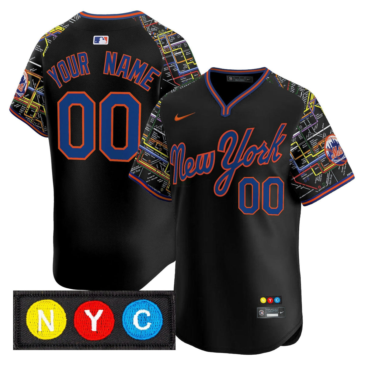 MLB New York Mets New York Subway Style Vapor Premier Limited Jersey – Stitched