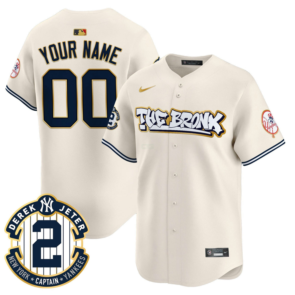 MLB New York The Bronx Graffiti Gold Trim Vapor Premier Limited Jersey