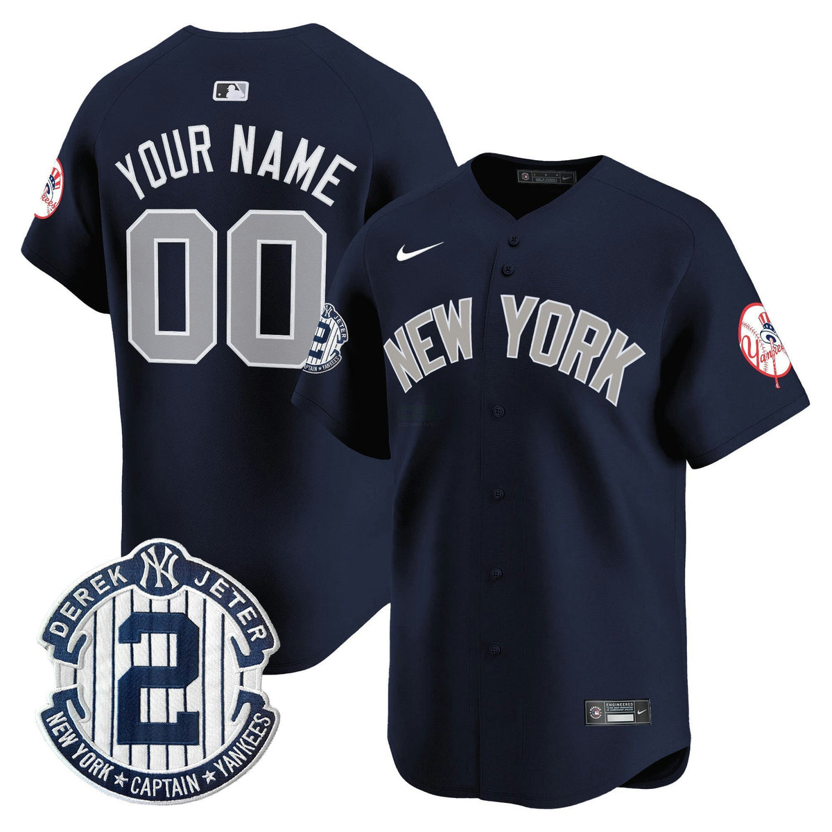 MLB New York Throwback Vapor Premier Limited Jersey – Derek Jeter Patch