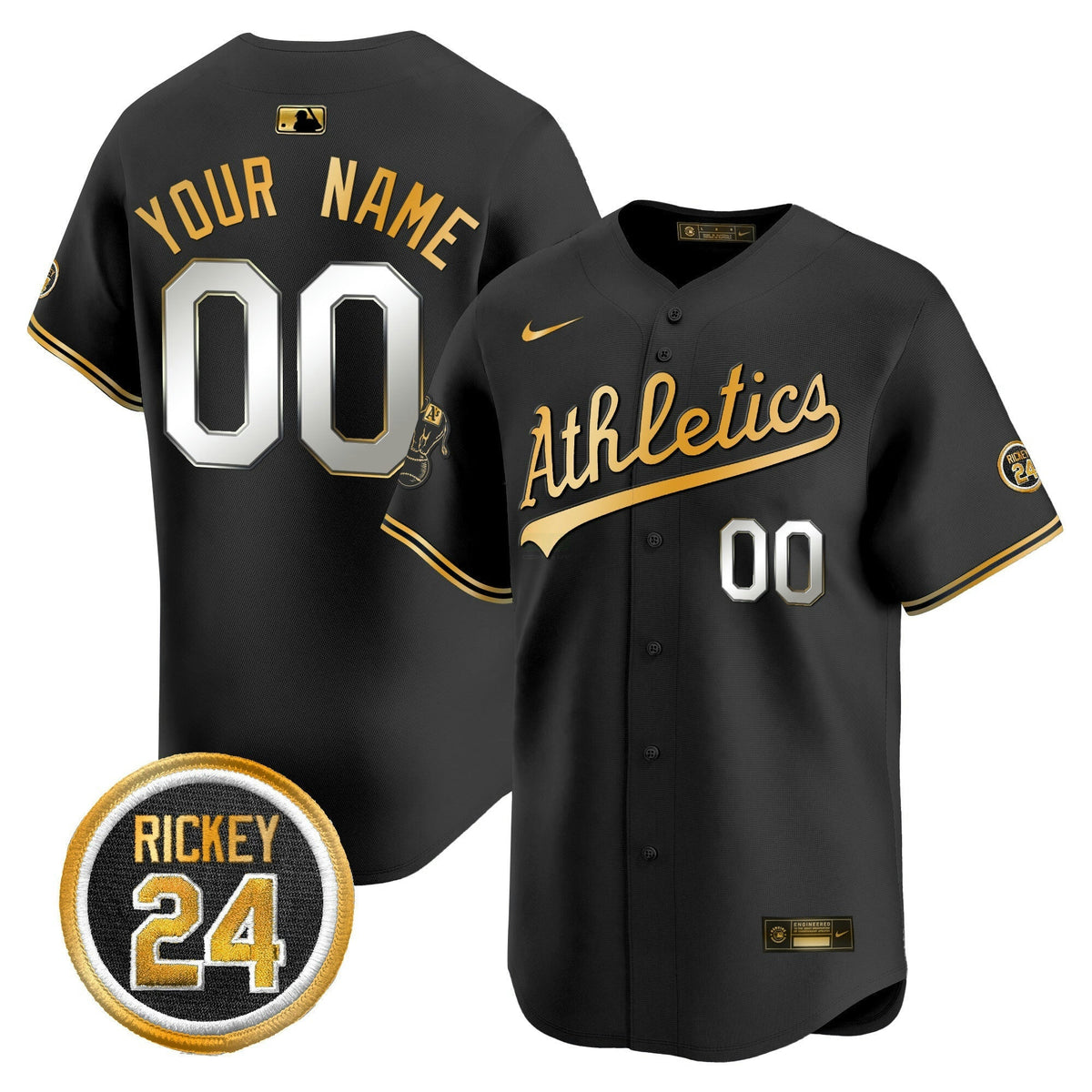 MLB Oakland Rickey Henderson Patch Vapor Premier Limited Jersey