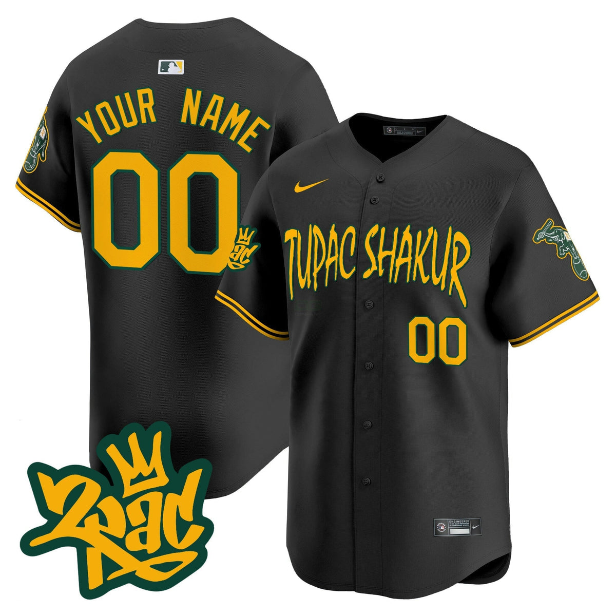 MLB Oakland Tupac Shakur Vapor Premier Limited Jersey
