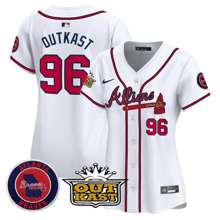 MLB OutKast Atlanta Atliens White Vapor Premier Limited Jersey - Outkast