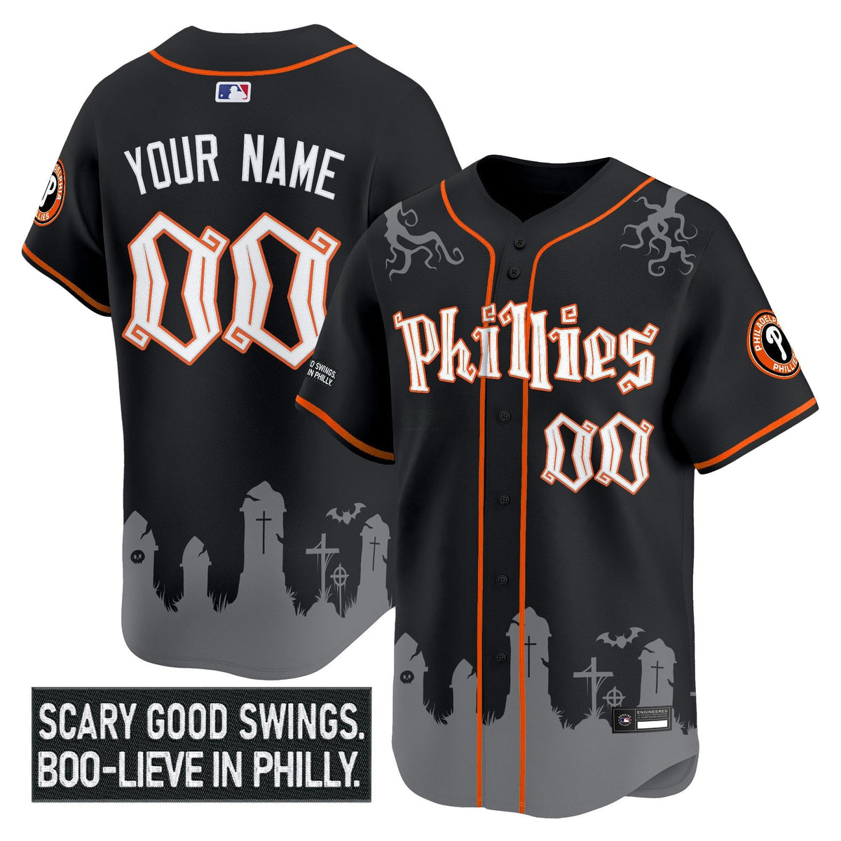 MLB Philadelphia ‘Halloween Spooky Edition’ Premier Limited Jersey – Stitched