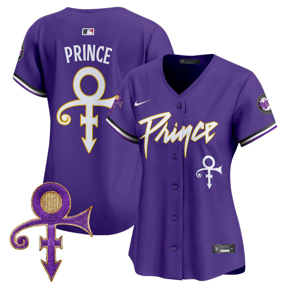 MLB Prince Minnesota Prince Patch Purple Vapor Premier Limited Jersey - Prince