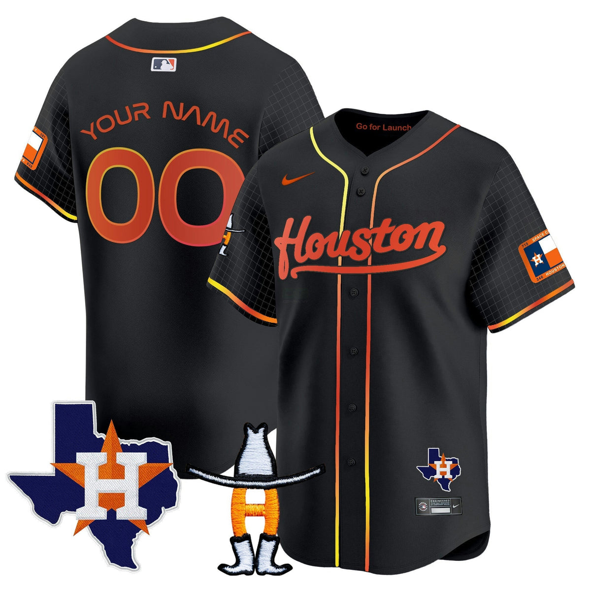 MLB Space City Houston Rodeo Patch Vapor Premier Limited Jersey