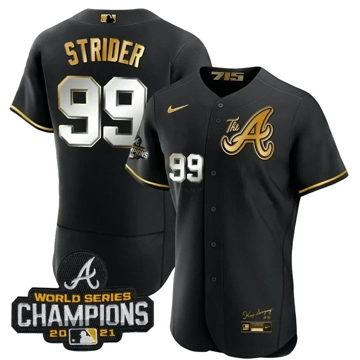 MLB Spencer Strider Atlanta City Connect White Gold Jersey