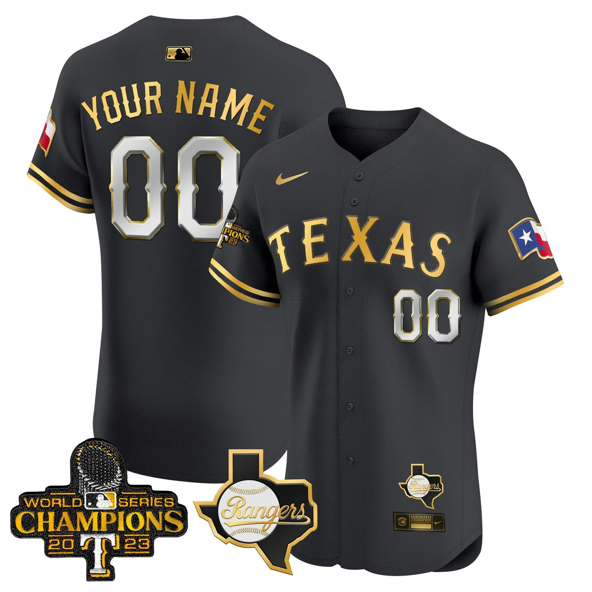 MLB Texas World Series Champions Vapor Premier Elite Jersey V2