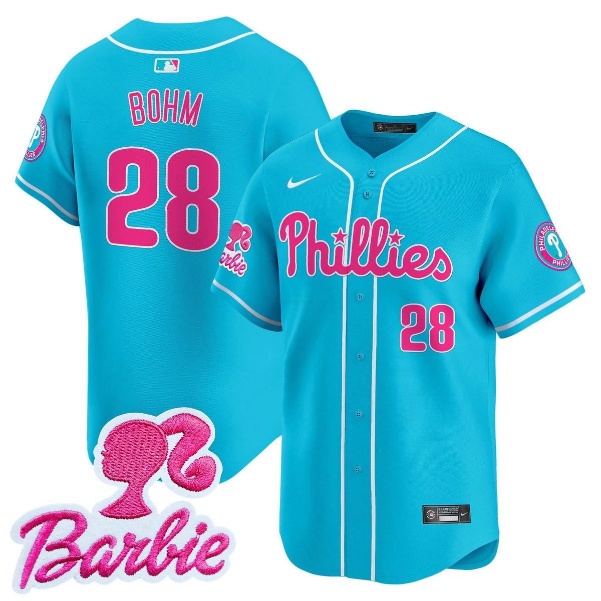 MLB Philadelphia Phillies Unisex Barbie Patch Vapor Premier Limited Jersey