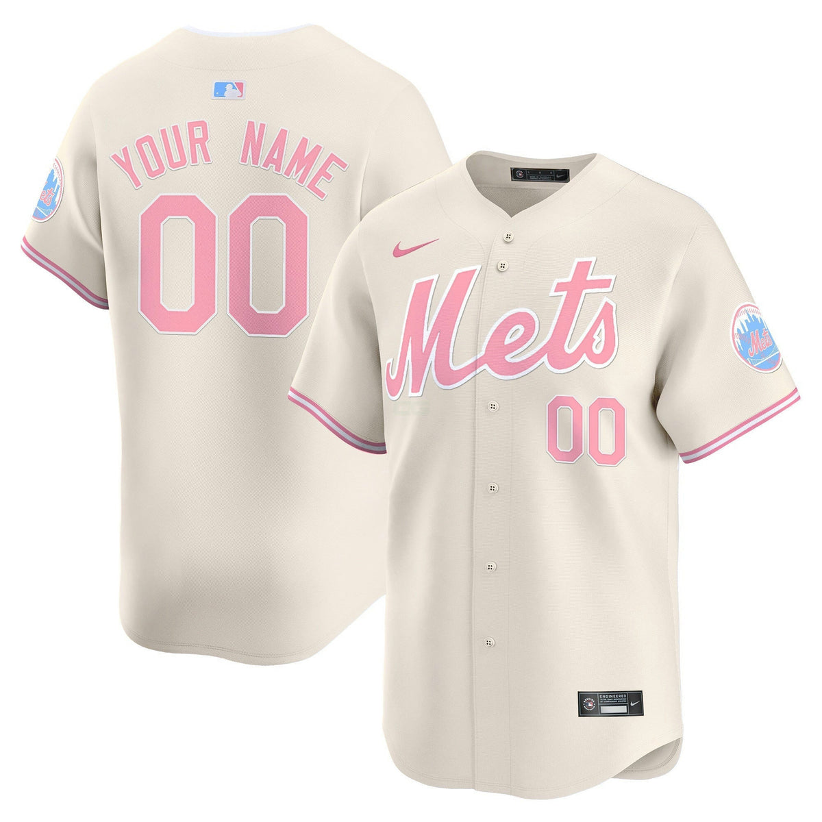 MLB Unisex Bubblegum Pink Vapor Premier Limited Jersey - Custom
