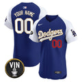 MLB Vin Scully Patch Gold Trim Vapor Premier Elite Jersey