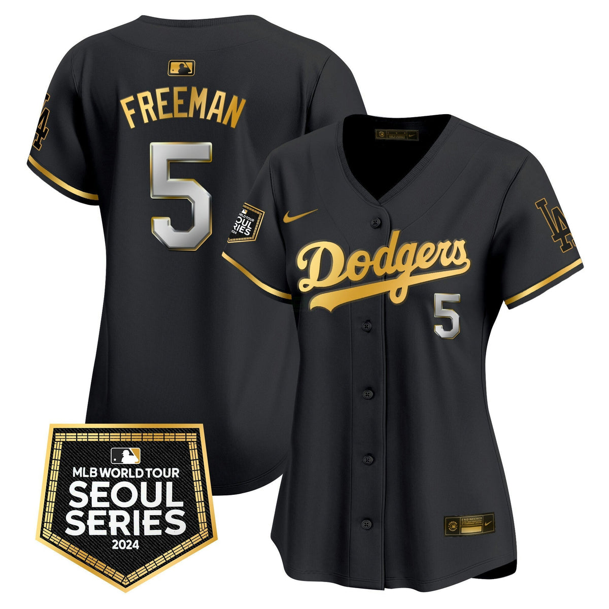 MLB Los Angeles Dodgers Women’s 2024 World Tour Seoul Series Patch Vapor Premier Limited Jersey