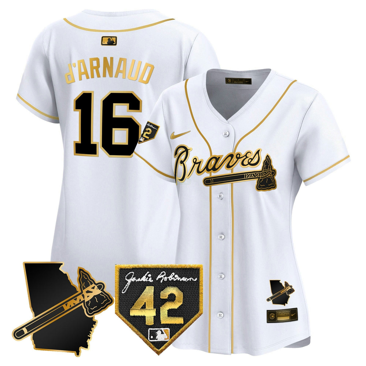 MLB Women’s Atlanta 2024 Robinson & Georgia Patch Vapor Premier Limited Jersey