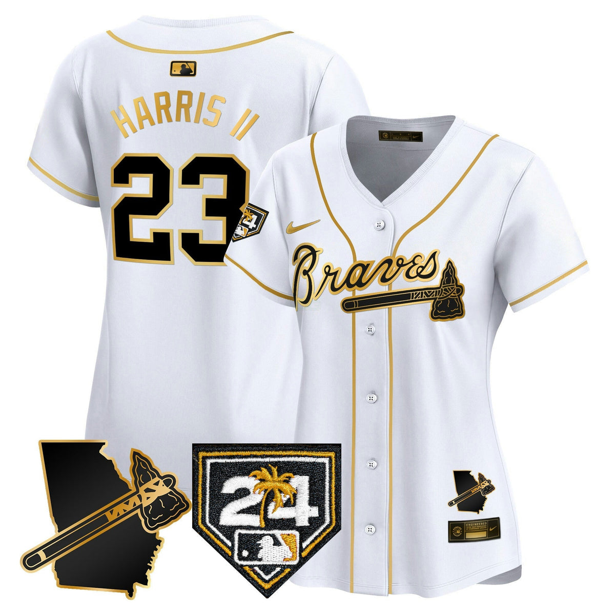 MLB Women’s Atlanta 2024 Spring Training & Georgia Patch Vapor Premier Limited Jersey