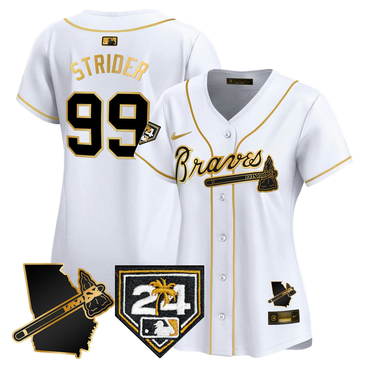 MLB Women’s Atlanta 2024 Spring Training & Georgia Patch Vapor Premier Limited Jersey
