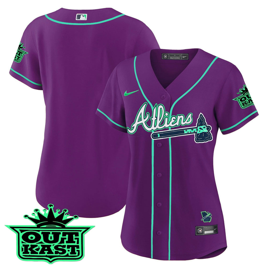 MLB Women’s Atlanta Atliens Jersey – Galaxy Version – Stitched