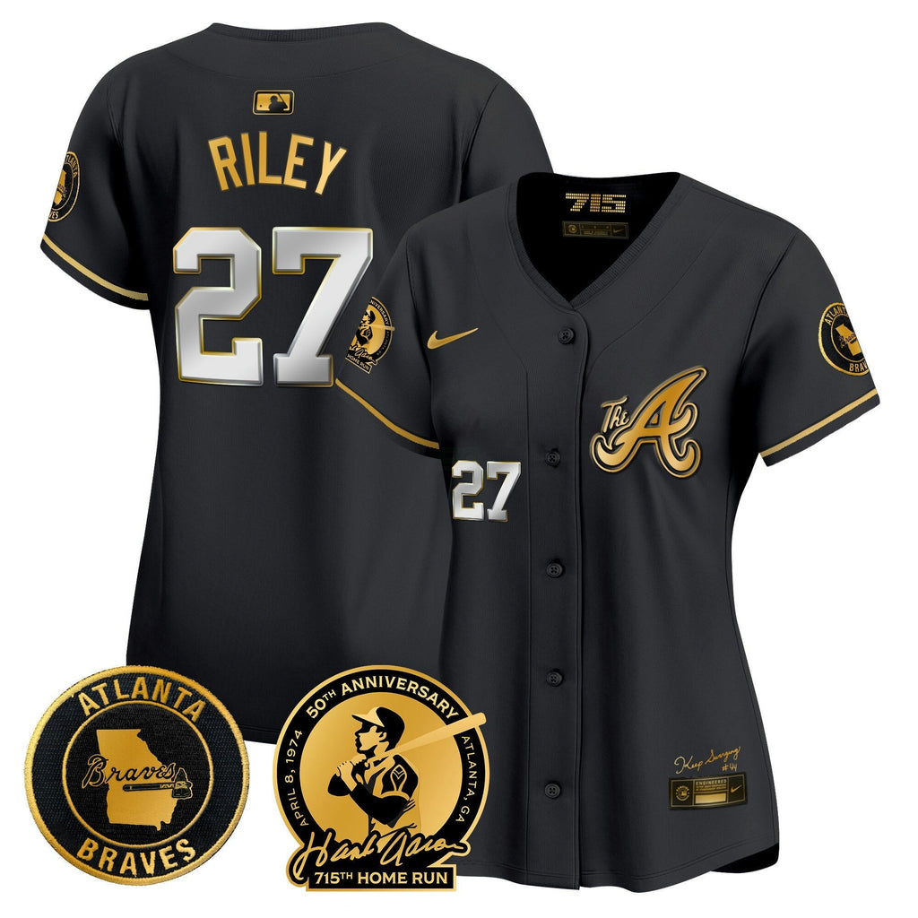 MLB Women’s Atlanta Hank Aaron 715th Home Run Patch Vapor Premier Limited Jersey V2