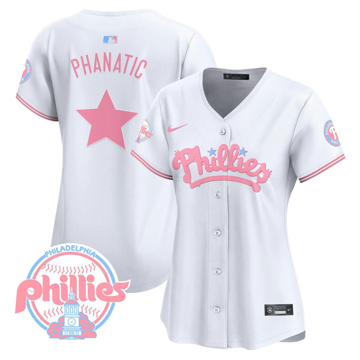 MLB Philadelphia Phillies Women’s Bubblegum Pink Vapor Premier Limited Jersey