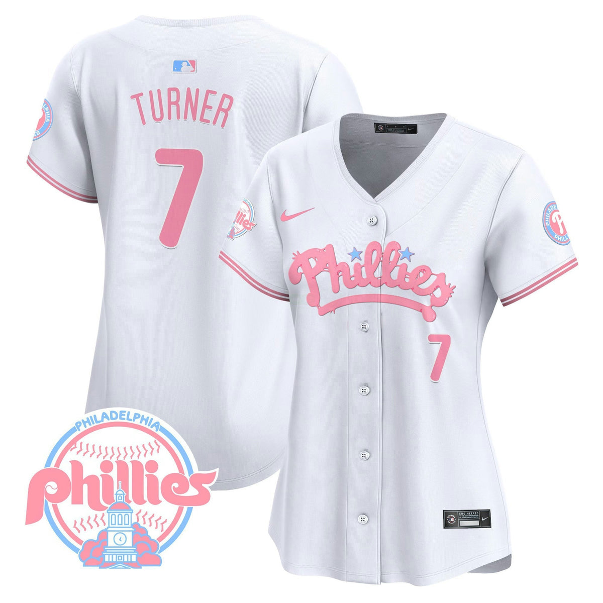 MLB Philadelphia Phillies Women’s Bubblegum Pink Vapor Premier Limited Jersey