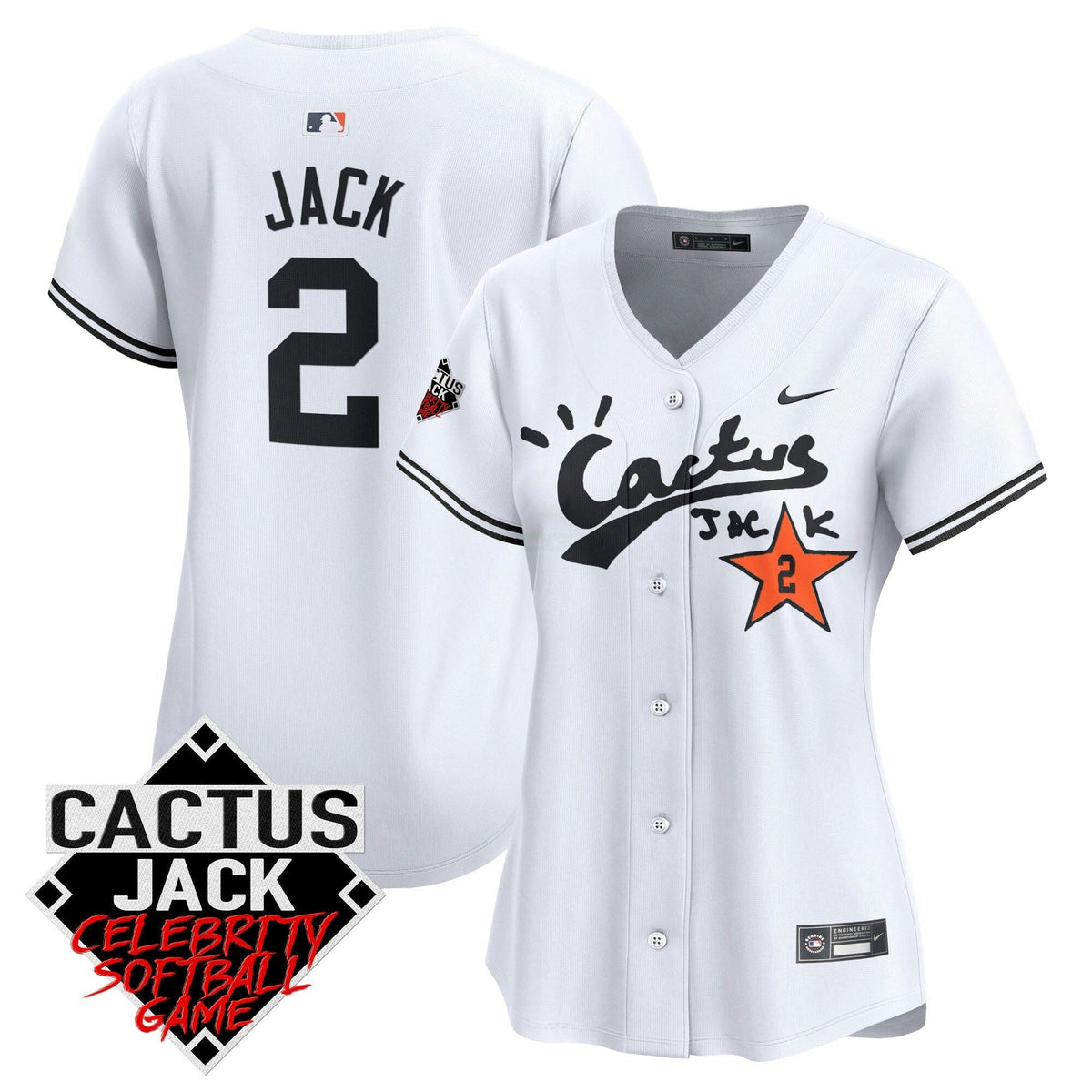 MLB Women’s Cactus Jack Celebrity Softball Game Patch Vapor Premier Limited Jersey V2
