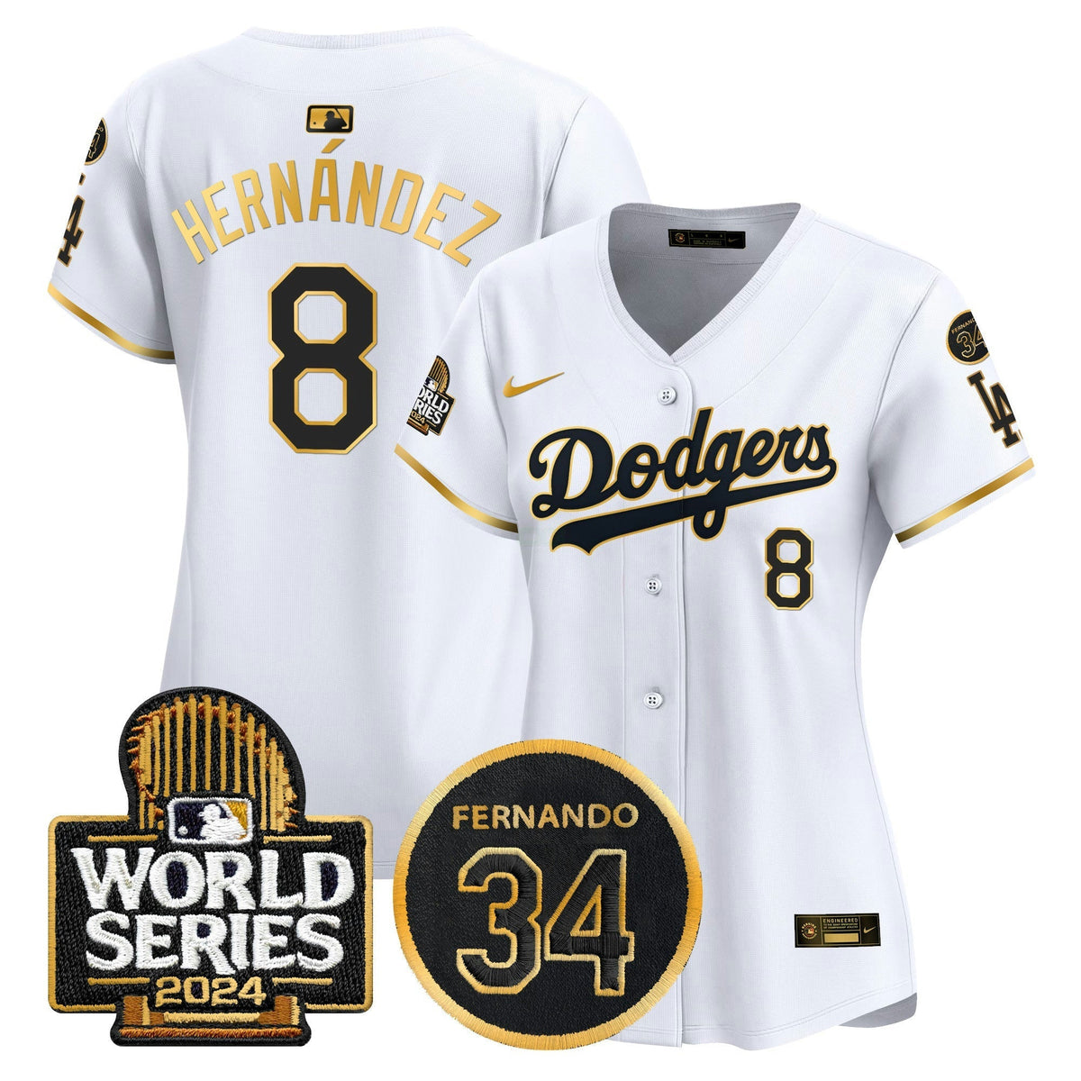 MLB Women’s Fernando Memorial & 2024 World Series Patch Vapor Premier Limited Jersey