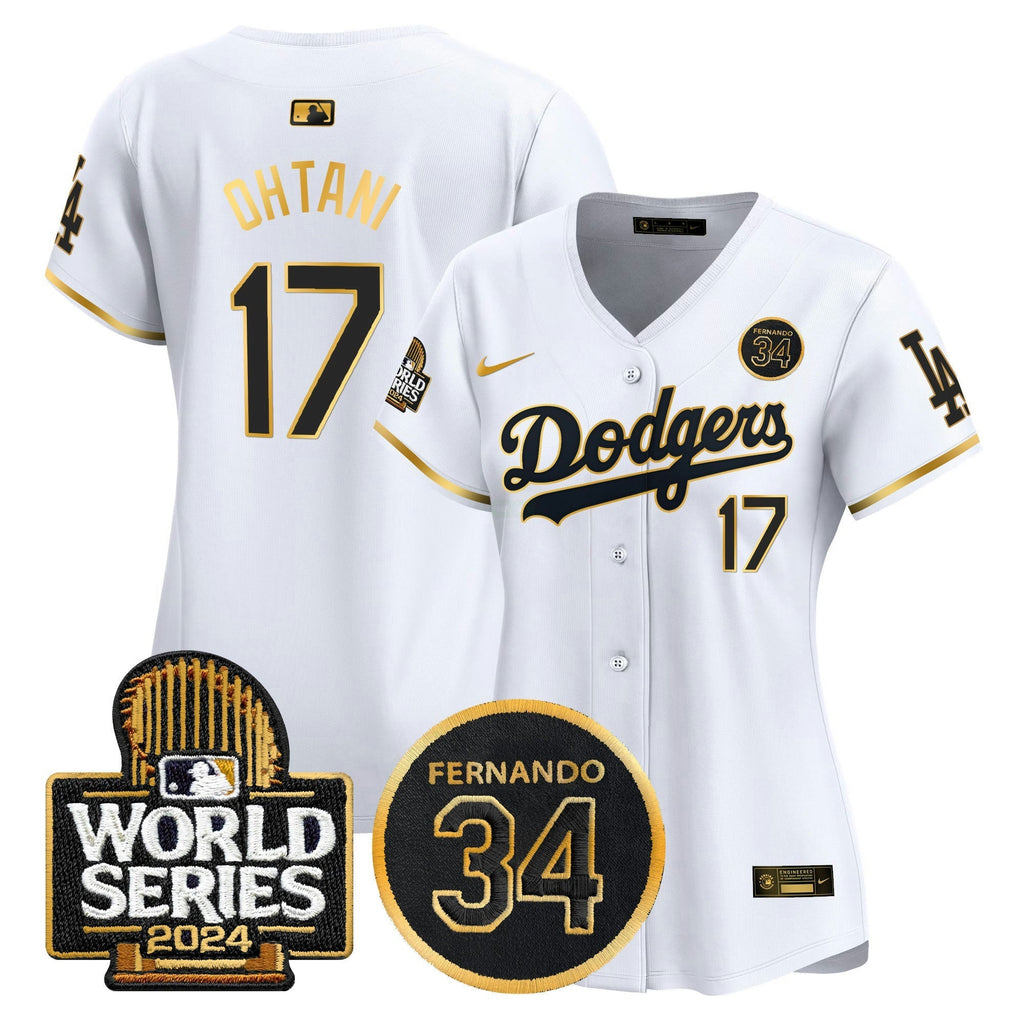 MLB Women’s Fernando Valenzuela Memorial & 2024 World Series Patch Vapor Premier Limited Jersey
