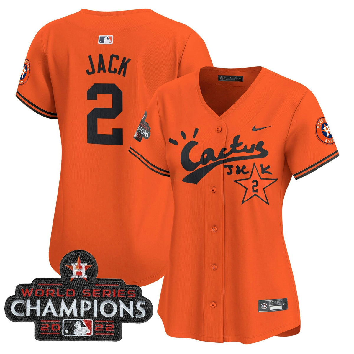 MLB Women’s Houston Cactus Jack Champions Patch Vapor Premier Limited Jersey