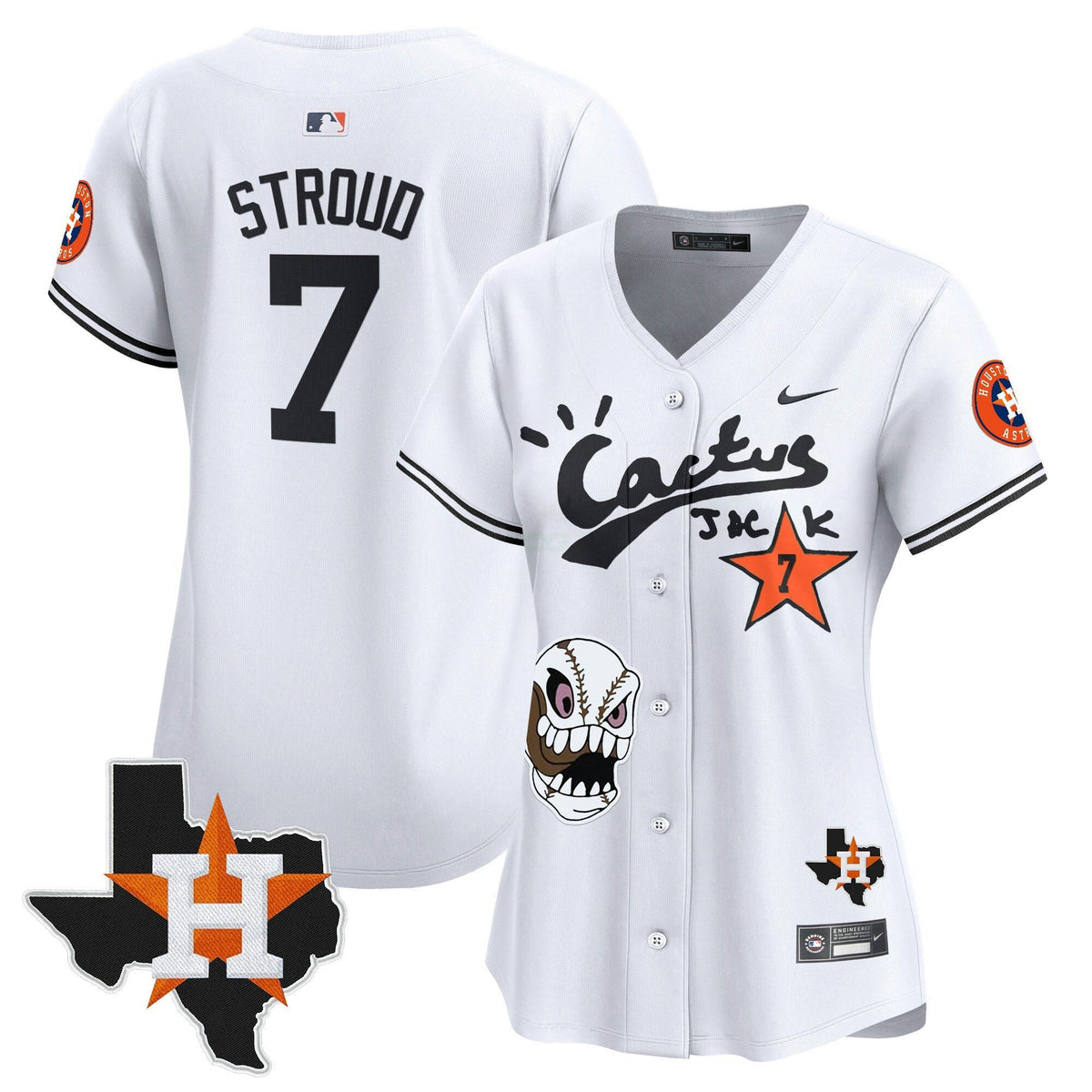 MLB Women’s Houston Cactus Jack Patch Vapor Premier Limited Jersey