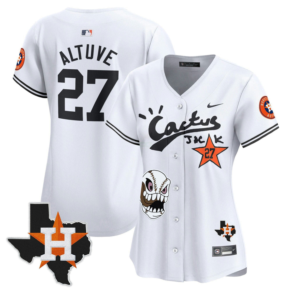 MLB Women’s Houston Cactus Jack Patch Vapor Premier Limited Jersey