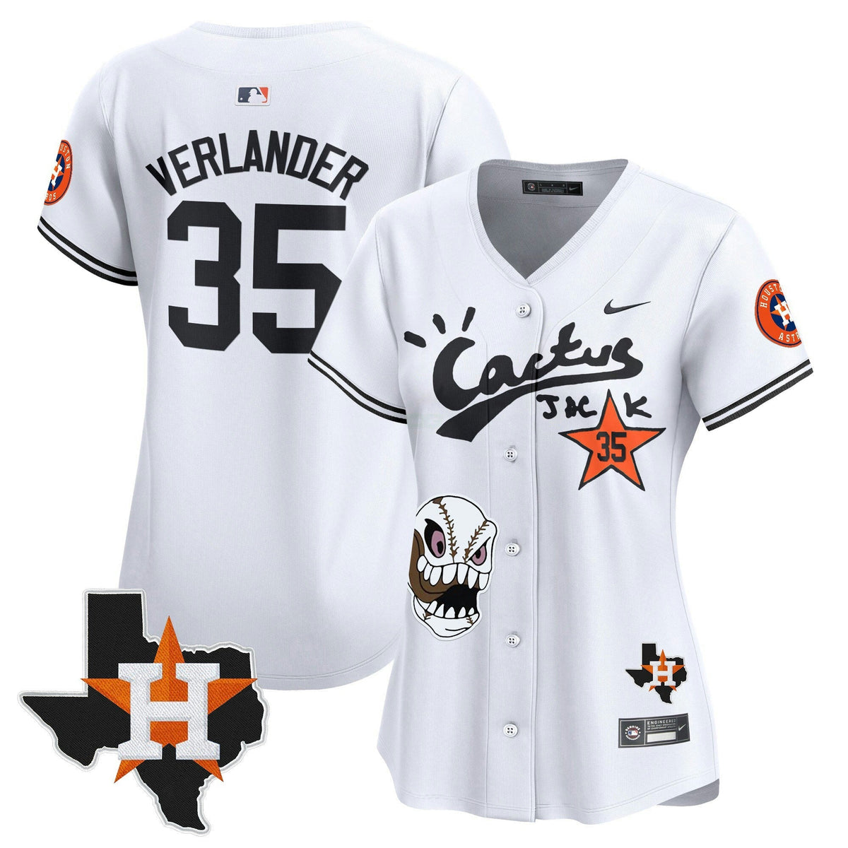 MLB Women’s Houston Cactus Jack Patch Vapor Premier Limited Jersey