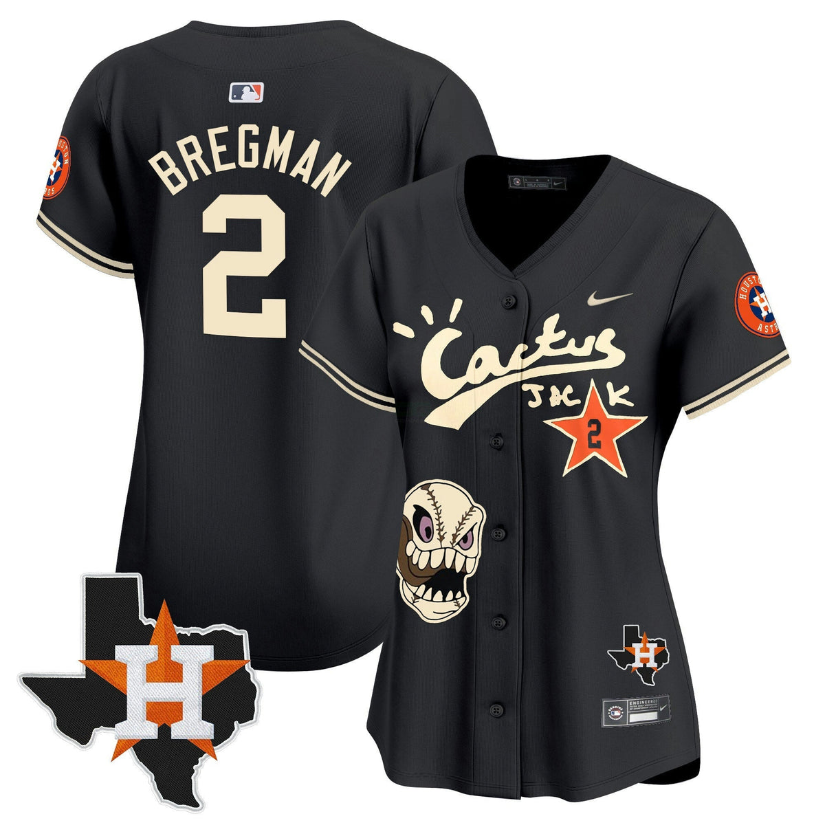 MLB Women’s Houston Cactus Jack Patch Vapor Premier Limited Jersey