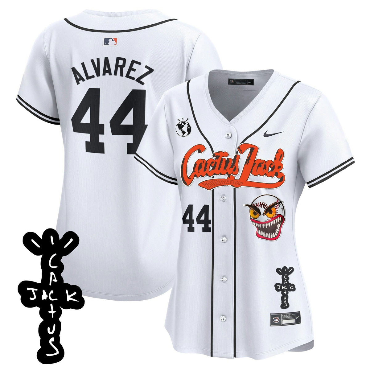 MLB Women’s Houston Cactus Jack Patch Vapor Premier Limited Jersey – Stitched