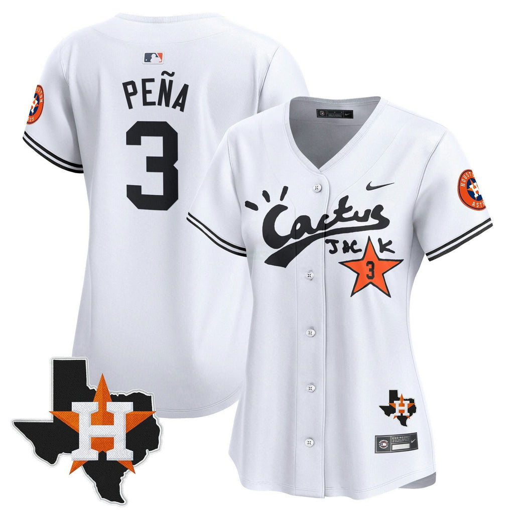 MLB Women’s Houston Cactus Jack Patch Vapor Premier Limited Jersey V7 – Stitched