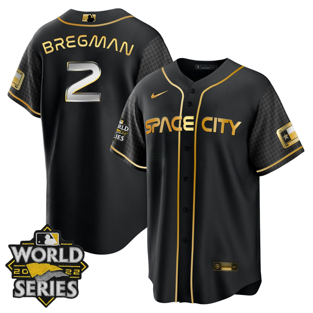 MLB Women’s Houston Space City Gold 2022 World Series Jersey
