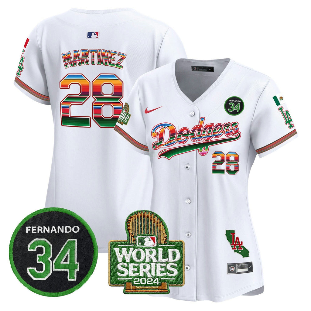 MLB Women’s Mexico Fernando Memorial & 2024 World Series Patch Vapor Premier Limited Jersey