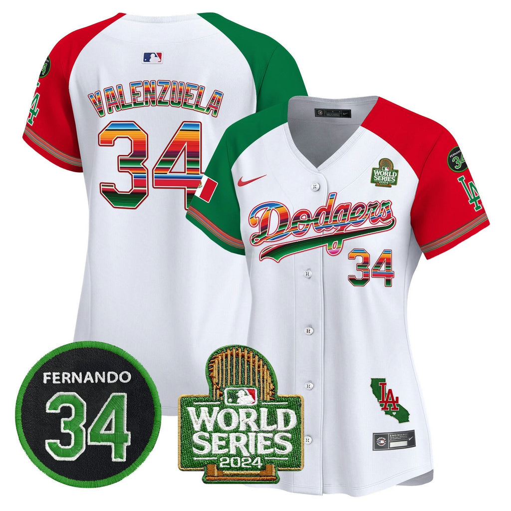 MLB Women’s Mexico Fernando Memorial & 2024 World Series Patch Vapor Premier Limited Jersey V2